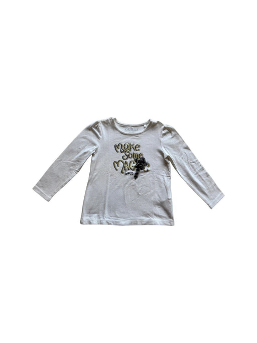 A White Long Sleeve T Shirts from Guess in size 2T for girl. (Front View)
