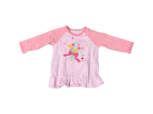 A Pink Long Sleeve Tops from Miki House in size 12-18M for girl. (Front View)