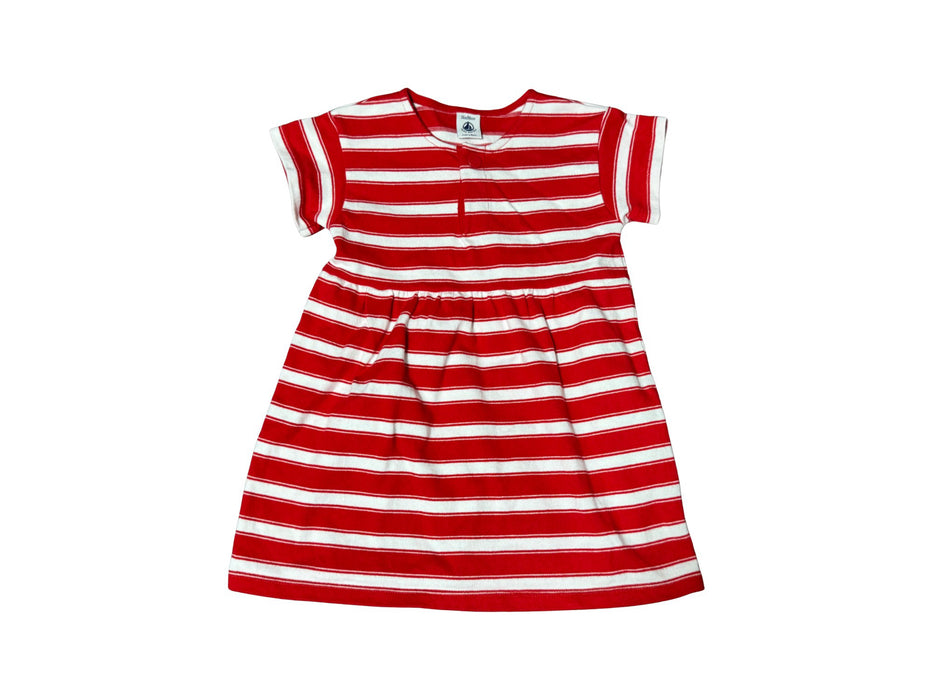 A Red Short Sleeve Dresses from Petit Bateau in size 18-24M for girl. (Front View)