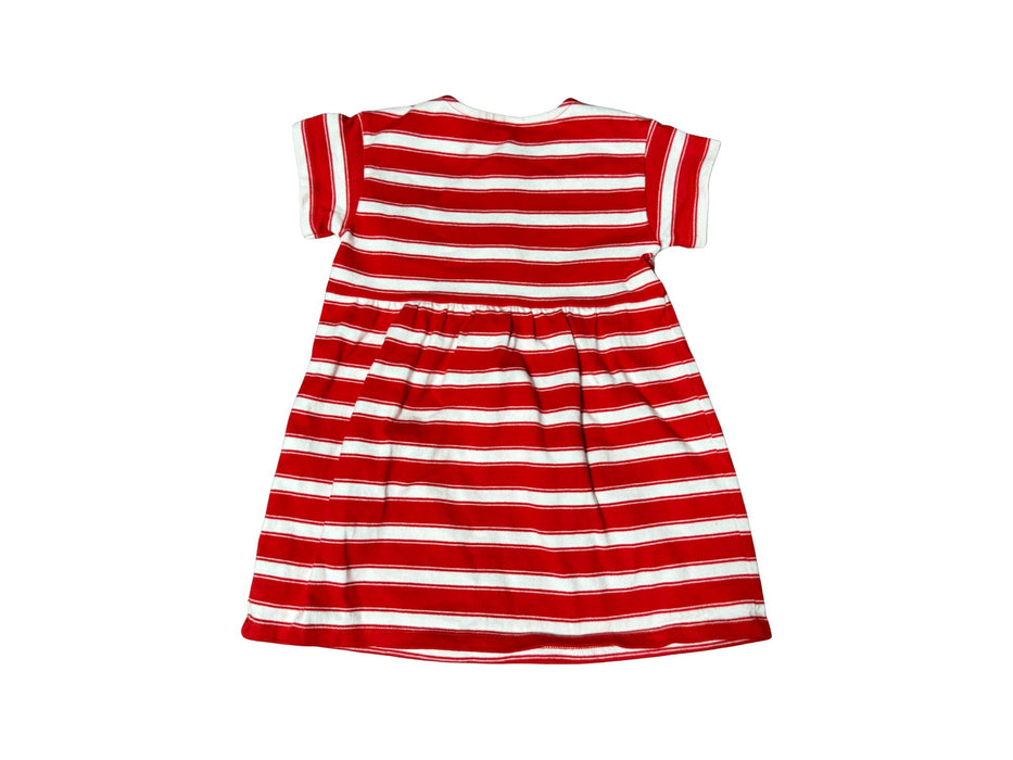 A Red Short Sleeve Dresses from Petit Bateau in size 18-24M for girl. (Back View)