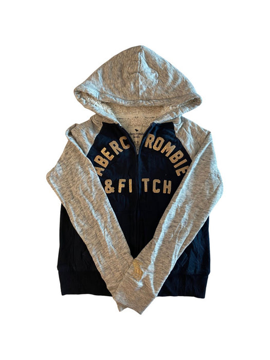 A Grey Zippered Sweatshirts from Abercrombie & Fitch in size 8Y for neutral. (Front View)