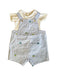 A Blue Overall Sets from Jacadi in size 3-6M for boy. (Front View)