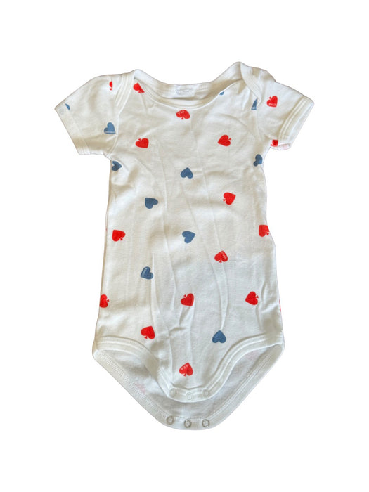 A White Short Sleeve Bodysuits from Petit Bateau in size 6-12M for neutral. (Front View)