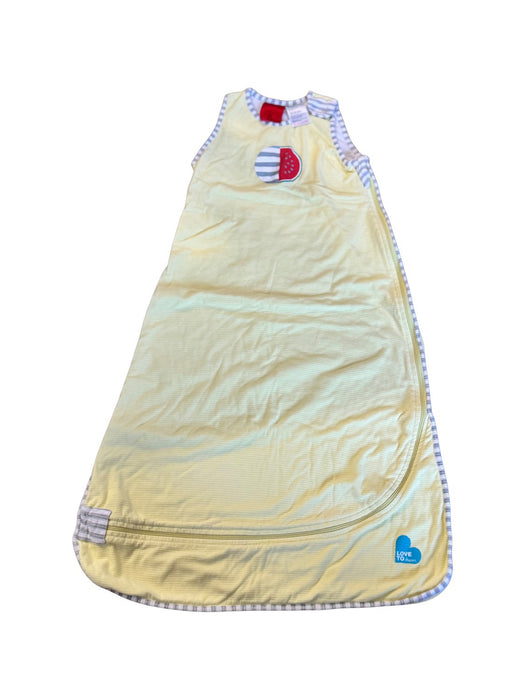 A Yellow Sleepsacs from Love To Dream in size 12-18M for neutral. (Front View)