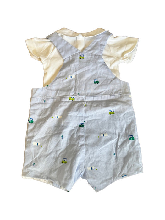 A Blue Overall Sets from Jacadi in size 3-6M for boy. (Back View)