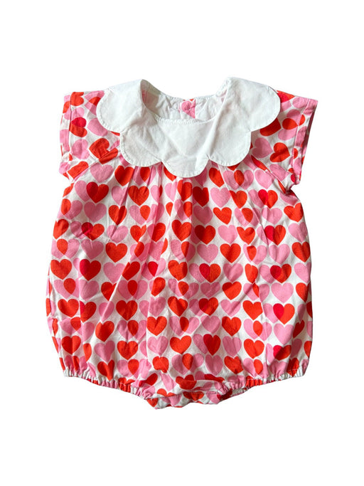 A Red Short Sleeve Rompers from Jacadi in size 0-3M for girl. (Front View)