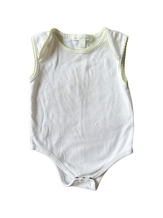 A White Sleeveless Bodysuits from Marie Chantal in size 3-6M for neutral. (Front View)