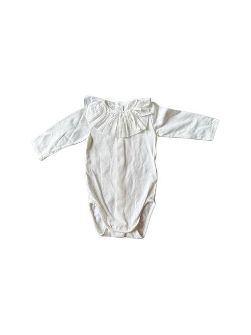 A White Long Sleeve Bodysuits from Chloe in size 0-3M for girl. (Front View)