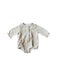 A Green Long Sleeve Rompers from Seed in size 0-3M for girl. (Front View)