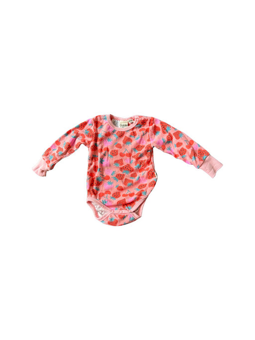 A Pink Long Sleeve Bodysuits from Goldie + Ace in size 0-3M for girl. (Front View)