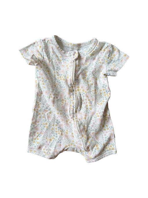 A White Short Sleeve Rompers from Bebe Organic in size 3-6M for girl. (Front View)