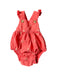 A Red Sleeveless Rompers from Purebaby in size 0-3M for girl. (Front View)