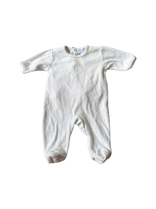 A White Onesies from Jacadi in size 0-3M for neutral. (Front View)