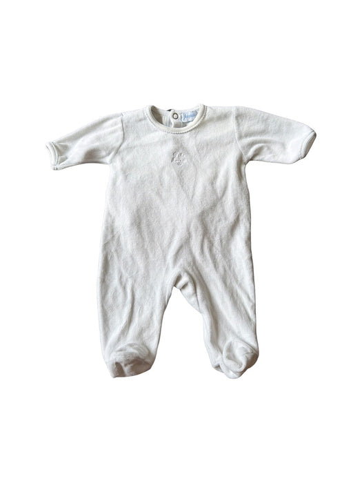 A White Onesies from Jacadi in size 0-3M for neutral. (Front View)