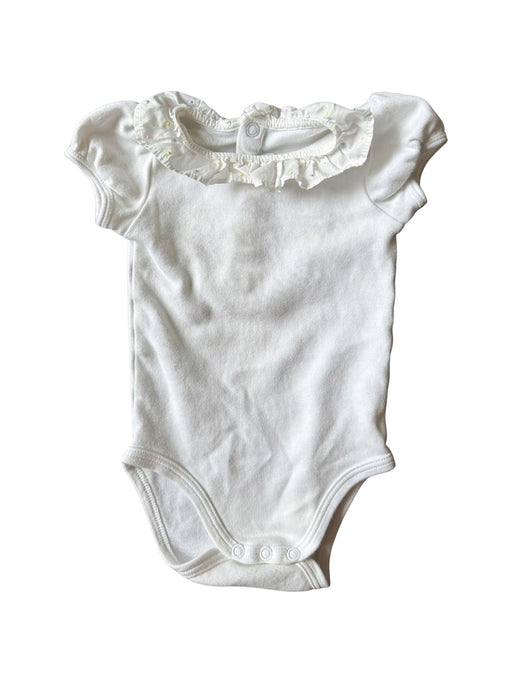A White Short Sleeve Bodysuits from Jacadi in size 3-6M for girl. (Front View)