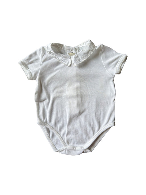A White Short Sleeve Bodysuits from Bonnet à Pompon in size 6-12M for girl. (Front View)