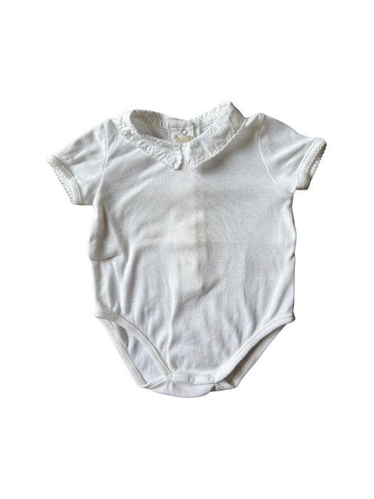 A White Short Sleeve Bodysuits from Bonnet à Pompon in size 6-12M for girl. (Front View)