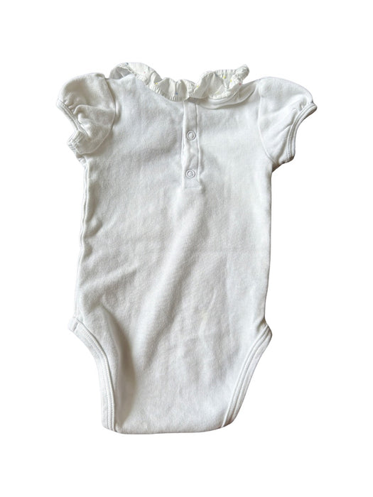 A White Short Sleeve Bodysuits from Jacadi in size 3-6M for girl. (Back View)