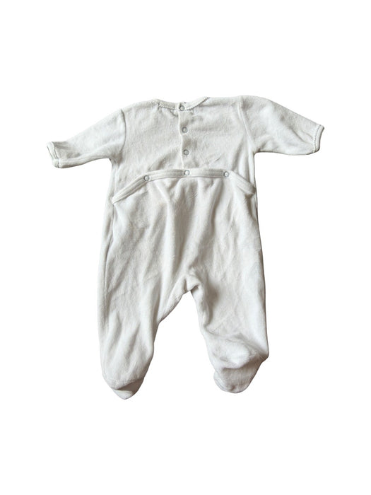 A White Onesies from Jacadi in size 0-3M for neutral. (Back View)