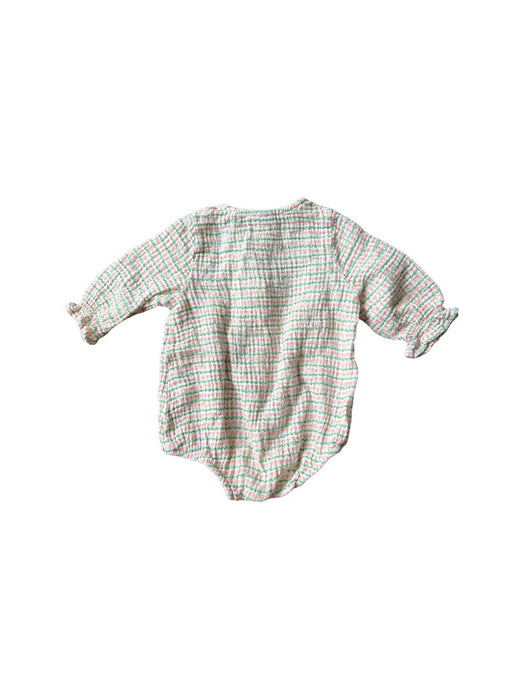 A Green Long Sleeve Rompers from Seed in size 0-3M for girl. (Back View)