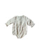 A Green Long Sleeve Rompers from Seed in size 0-3M for girl. (Back View)
