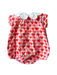 A Red Short Sleeve Rompers from Jacadi in size 0-3M for girl. (Back View)
