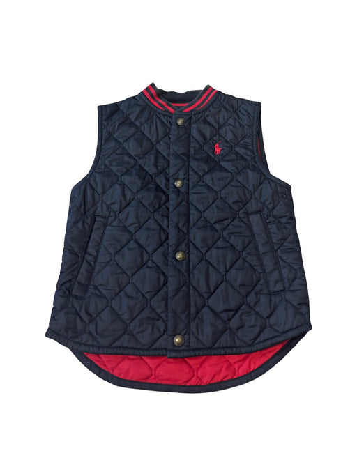 A Navy Outerwear Vests from Polo Ralph Lauren in size 4T for boy. (Front View)