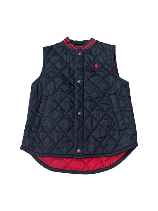 A Navy Outerwear Vests from Polo Ralph Lauren in size 4T for boy. (Front View)