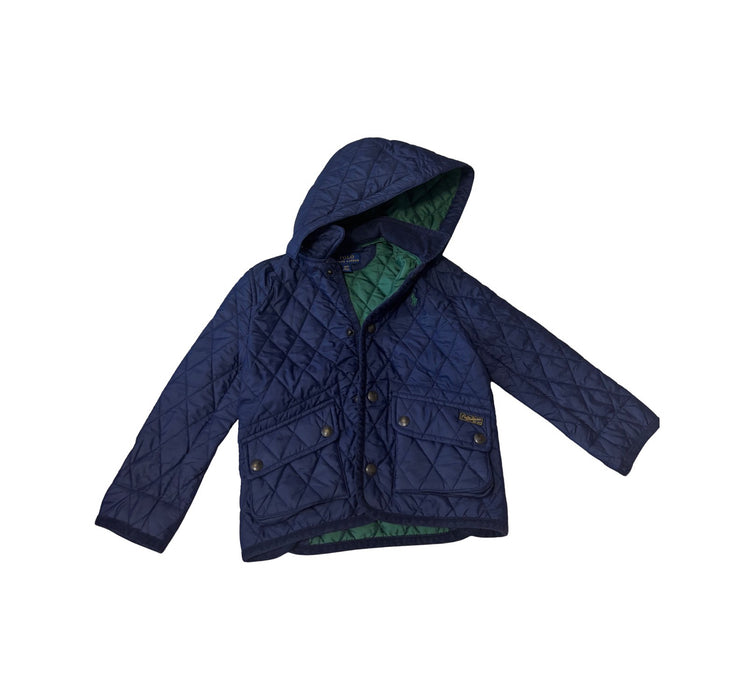 A Blue Puffer/Quilted Jackets from Polo Ralph Lauren in size 4T for neutral. (Front View)