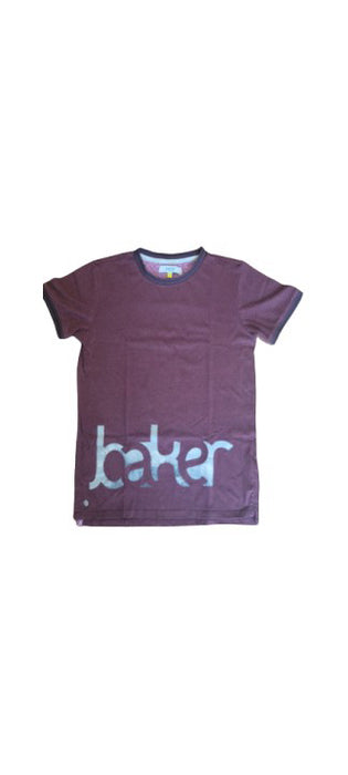 A Burgundy Short Sleeve T Shirts from Baker by Ted Baker in size 9Y for boy. (Front View)
