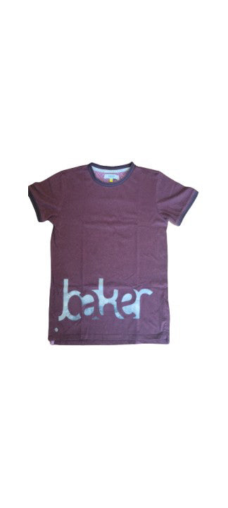 A Burgundy Short Sleeve T Shirts from Baker by Ted Baker in size 9Y for boy. (Front View)