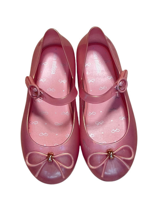 A Pink Flats from Mini Melissa in size 6T for girl. (Front View)