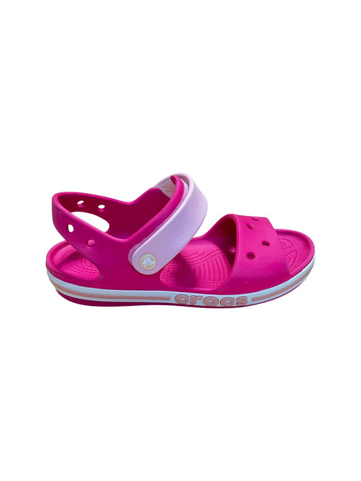 A Pink Sandals from Crocs in size 10Y for neutral. (Back View)