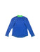 A Blue Rash Guards from Mizuno in size 4T for neutral. (Back View)