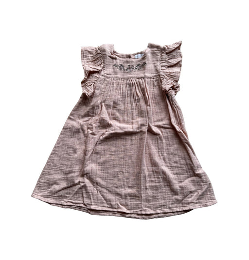 A Peach Sleeveless Dresses from Jamie Kay in size 6T for girl. (Front View)