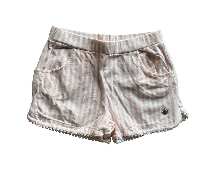 A Pink Shorts from Petit Bateau in size 6T for girl. (Front View)