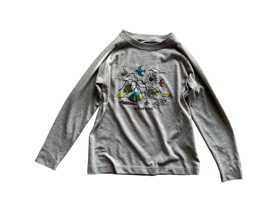 A Grey Long Sleeve T Shirts from Mont-bell in size 8Y for neutral. (Front View)
