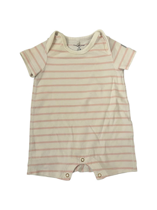 A Pink Short Sleeve Rompers from Polarn O. Pyret in size 0-3M for girl. (Front View)