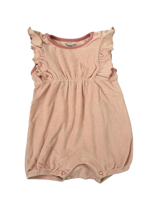 A Pink Sleeveless Rompers from Polarn O. Pyret in size 0-3M for girl. (Front View)