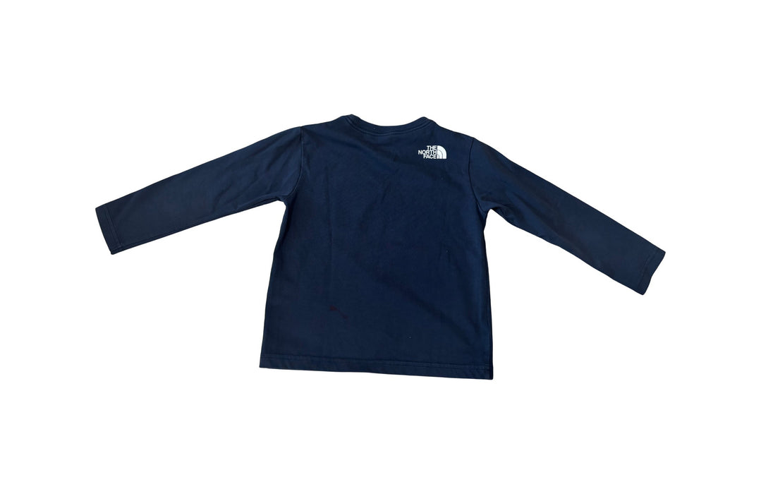 A Navy Long Sleeve T Shirts from The North Face in size 5T for boy. (Back View)
