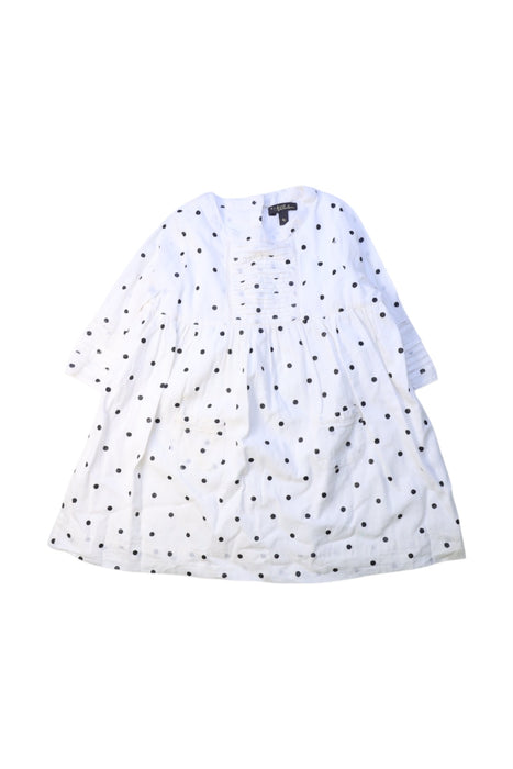 A White Long Sleeve Dresses from Velveteen in size 4T for girl. (Front View)