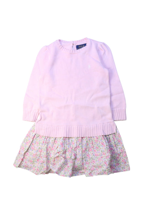 A Pink Sweater Dresses from Polo Ralph Lauren in size 2T for girl. (Front View)