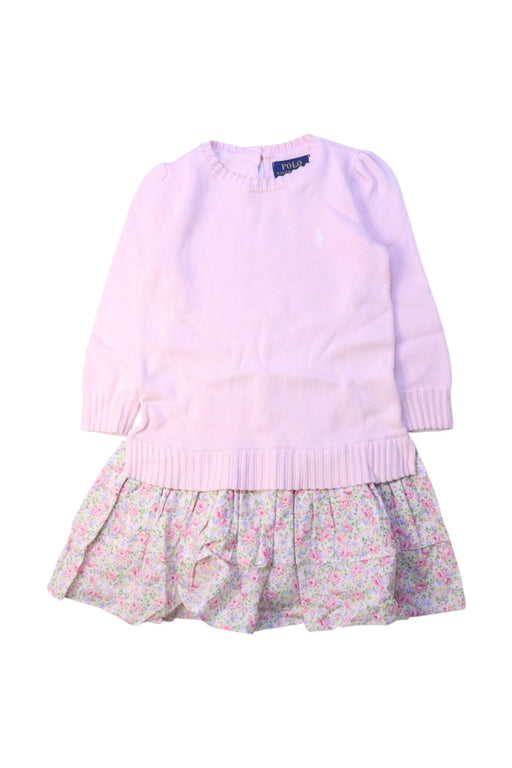 A Pink Sweater Dresses from Polo Ralph Lauren in size 2T for girl. (Front View)