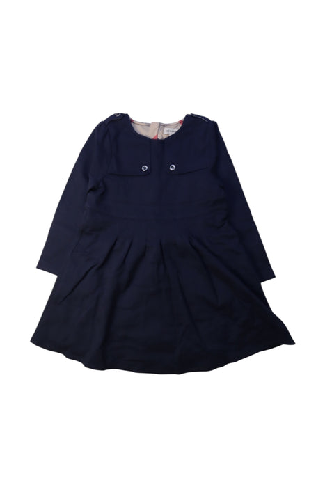 A Navy Long Sleeve Dresses from Burberry in size 3T for girl. (Front View)