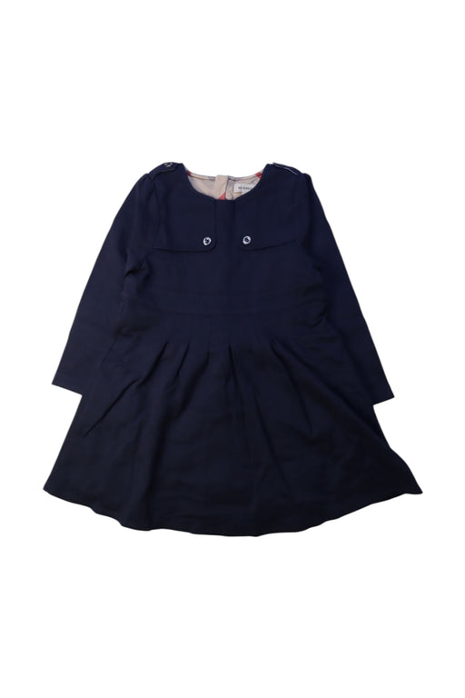 A Navy Long Sleeve Dresses from Burberry in size 3T for girl. (Front View)
