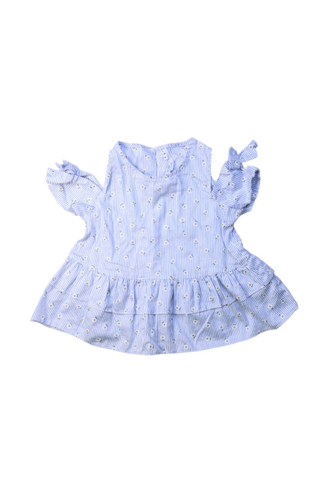 A Blue Short Sleeve Tops from Mayoral in size 6T for girl. (Front View)