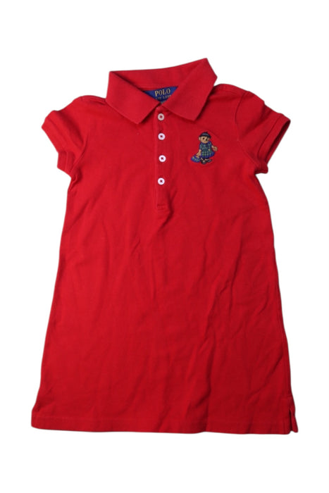 A Red Short Sleeve Dresses from Polo Ralph Lauren in size 3T for girl. (Front View)