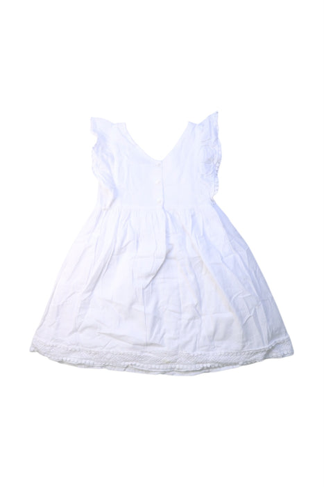 A White Sleeveless Dresses from The Little White Company in size 2T for girl. (Back View)