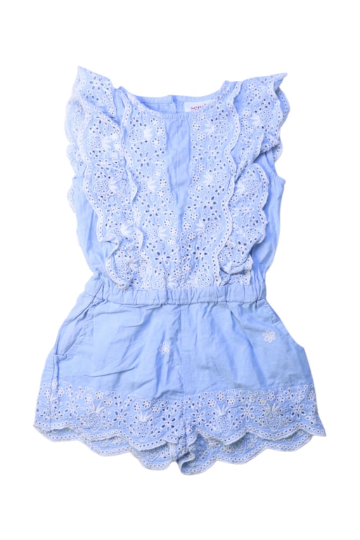 A Blue Sleeveless Rompers from Seed in size 4T for girl. (Front View)
