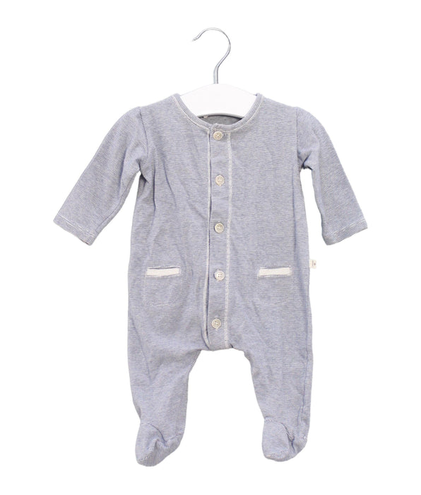 A Navy Onesies from 1 + in the family in size 0-3M for boy. (Front View)